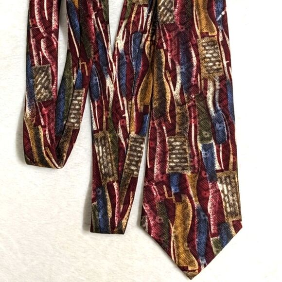 Vintage Men's 100% Silk Tie  - Abstract Motif   - Made in Italy - Picture 2 of 11